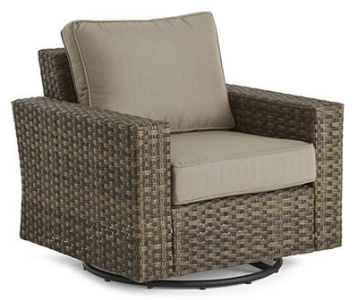 Eagle Brooke All-Weather Wicker Cushioned Patio Swivel Gliders, 2-Pack