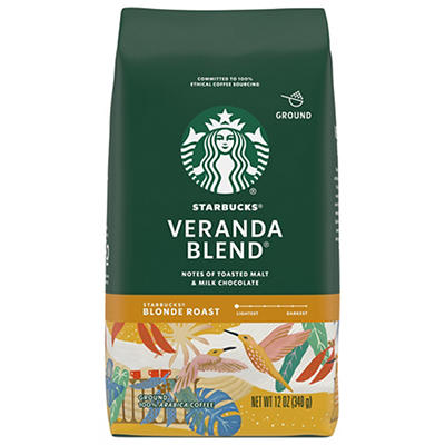 Starbucks Ground Blonde Roast Veranda Blend Coffee 12 oz