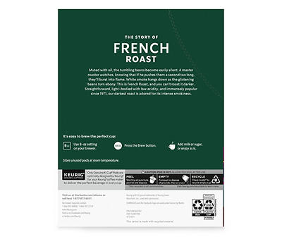 Starbucks K-Cup Coffee Pods—Dark Roast Coffee—French Roast—100% Arabica—1 box (32 pods)