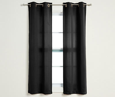 4-Piece Putnam Black Room-Darkening Curtain Panels Set, (63")