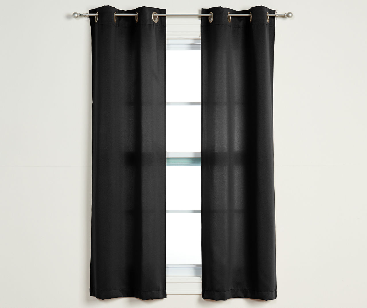 4-Piece Putnam Black Room-Darkening Curtain Panels Set, (63")