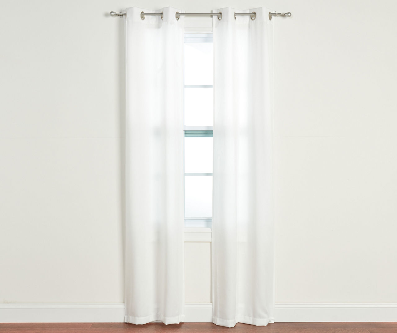 Sun Zero 4-Piece Putnam White Room-Darkening Curtain Panels