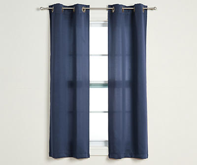 4-Piece Putnam Navy Room-Darkening Curtain Panels Set, (63