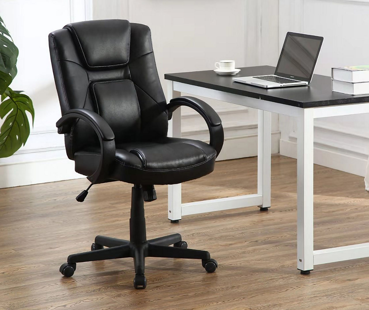 Real Living Black Faux Leather Executive Office Chair | Big Lots