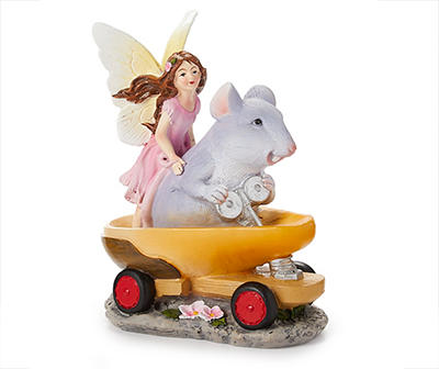 Fairy Garden Mouse with Fairy on Scooter