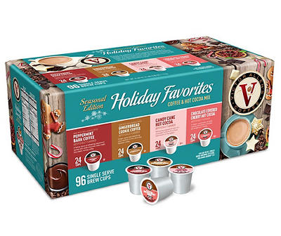 Holiday Favorites Coffee & Cocoa Variety 96-Pack Single Serve Brew Cups