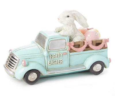 "Happy Easter" Bunny & Blue Truck Decor