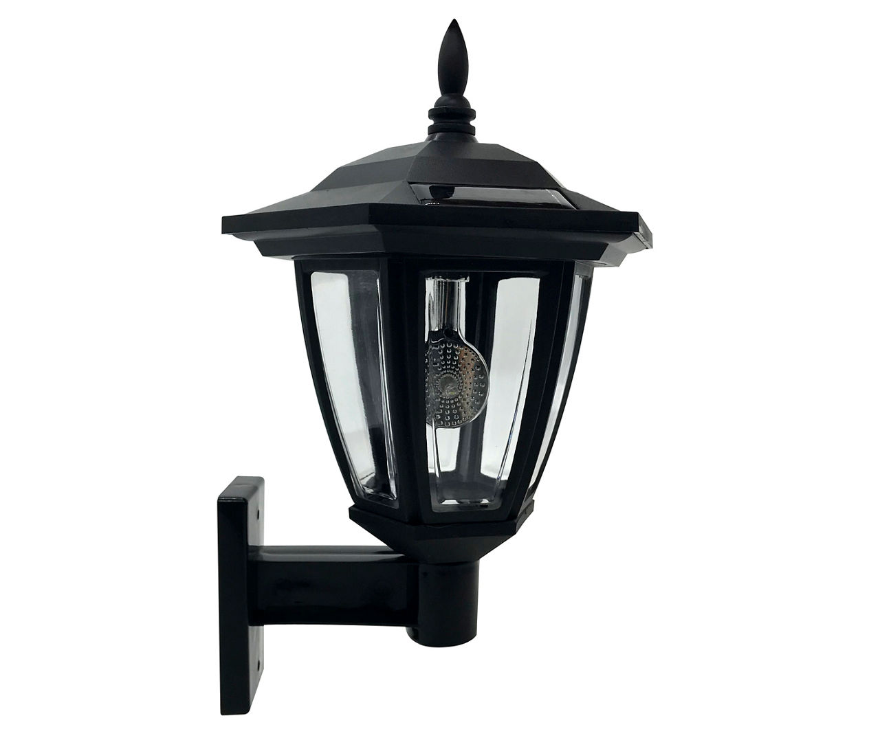 Black LED Solar Hexagonal Wall Lantern Security Light Big Lots