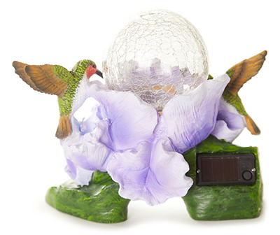 8.3" Humming Bird LED Solar Statuary with Crackle Ball