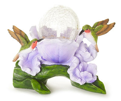 8.3" Humming Bird LED Solar Statuary with Crackle Ball