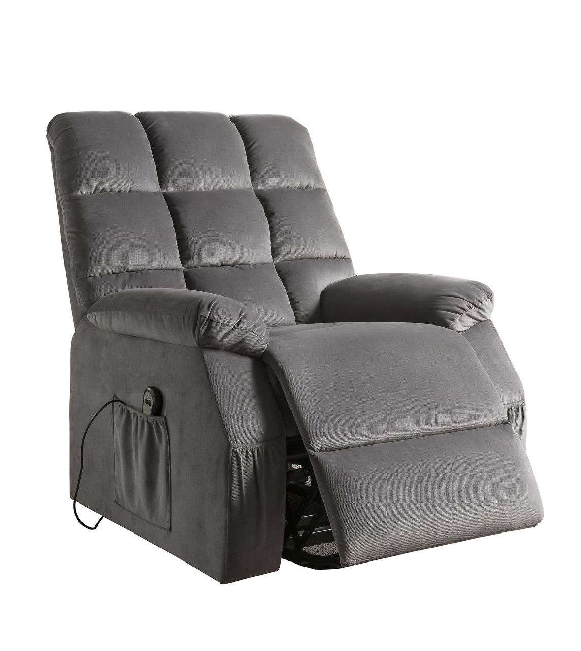 Acme Waterlily Black Faux Leather Swivel Rocker Recliner Big Lots