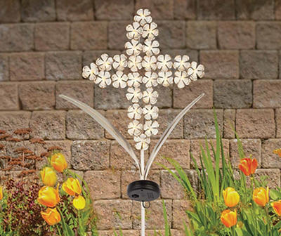 Floral Cross LED Solar Light Stake, (22