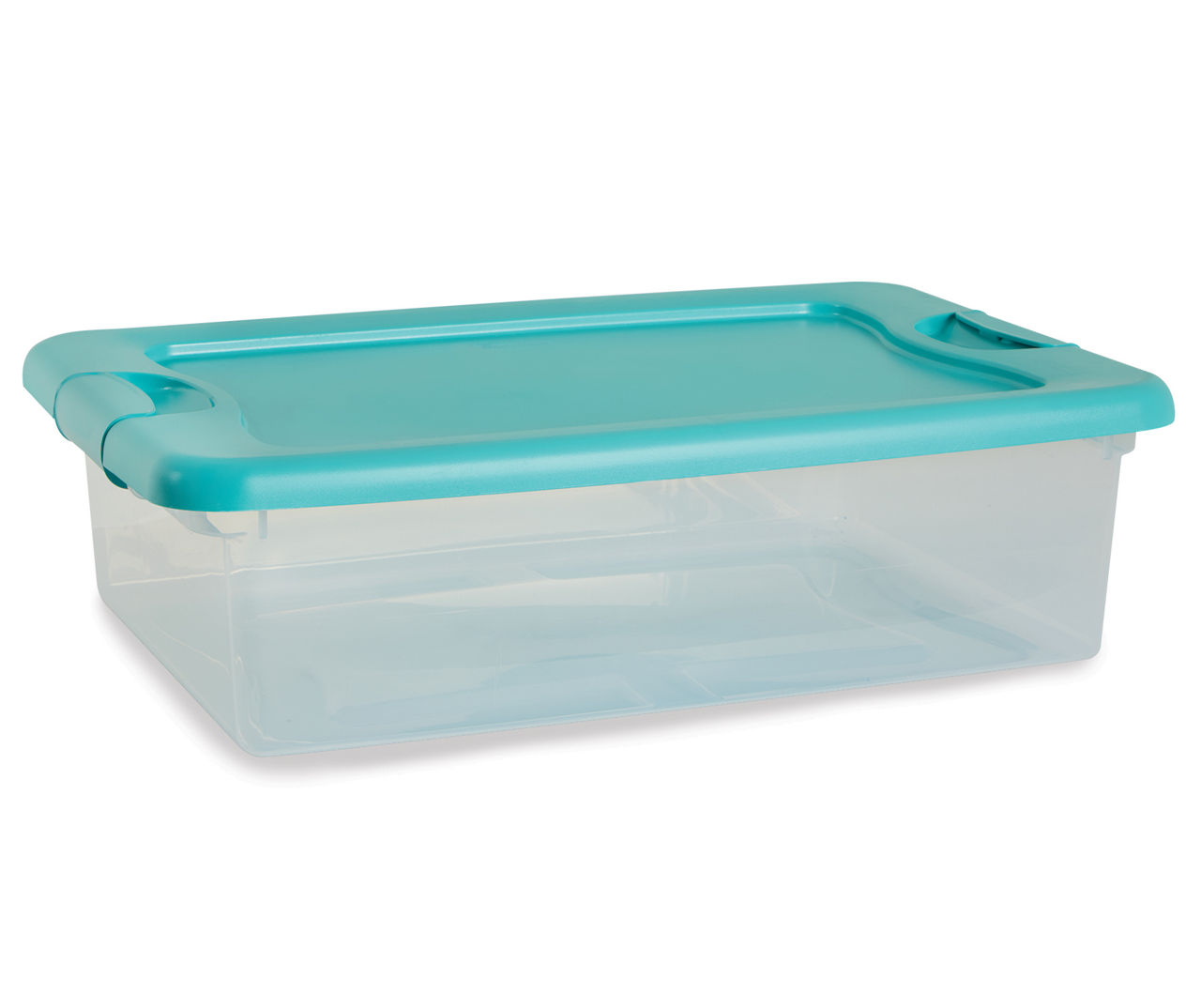 Sterilite Clear & Teal 32-Quart Latching Storage Tote