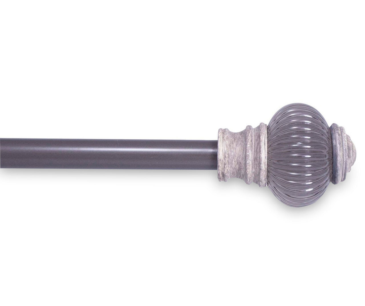 Beachwood & Smoke Gray Yasmin Standard Decorative Window Curtain Rod, (66" - 120")