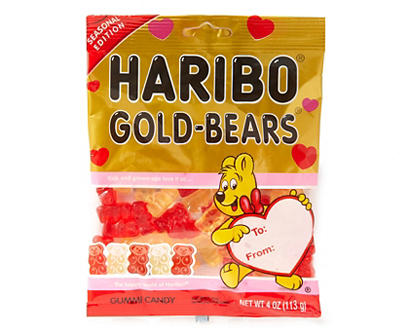 Valentine's Gold Bears Gummi Candy, 4 Oz.