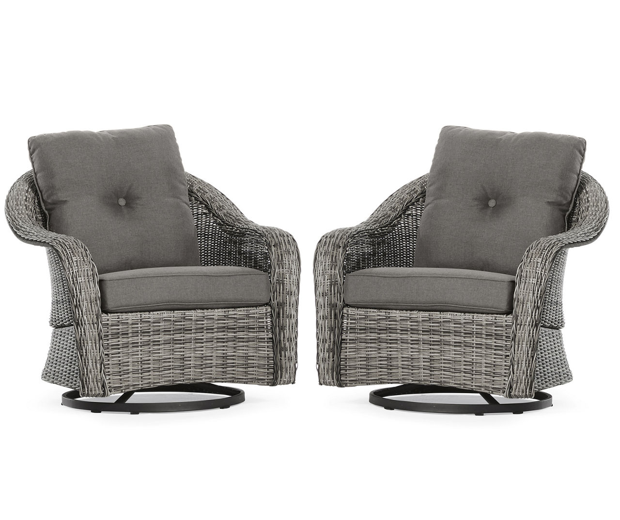 Wilson & Fisher Broadmoor All-Weather Wicker Cushioned Patio Swivel ...