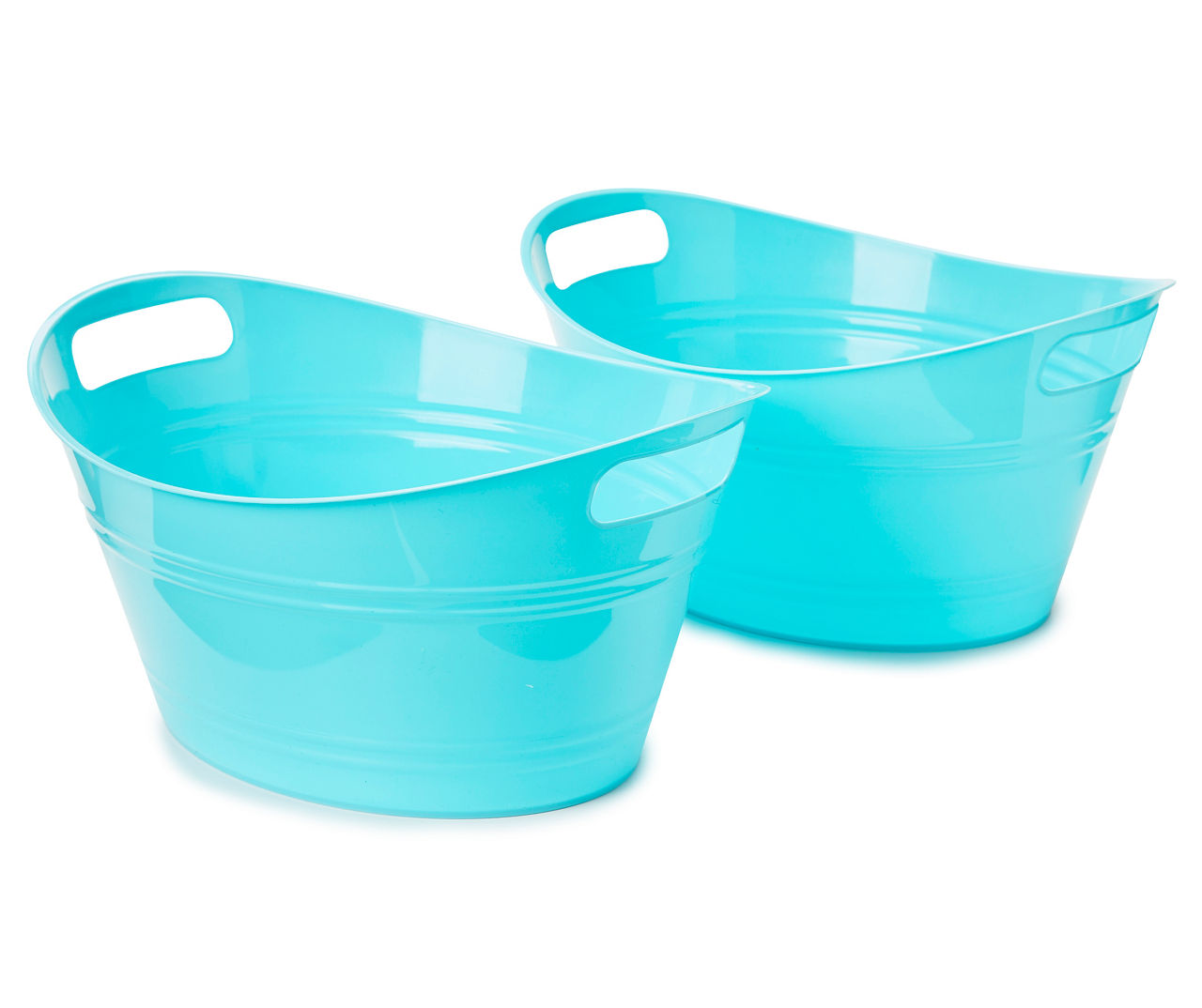 Blue Oval Small Plastic Party Tub, 2-Pack