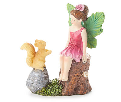 Fairy Garden Fairy with Squirrel
