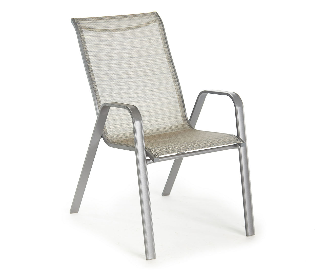 Real Living Doral Gray Sling Fabric Stacking Outdoor Dining Chair