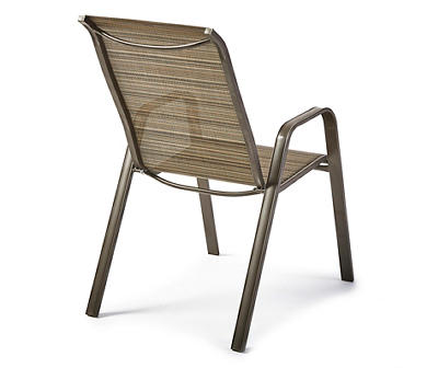 Doral Brown Sling Fabric Stacking Outdoor Dining Chair