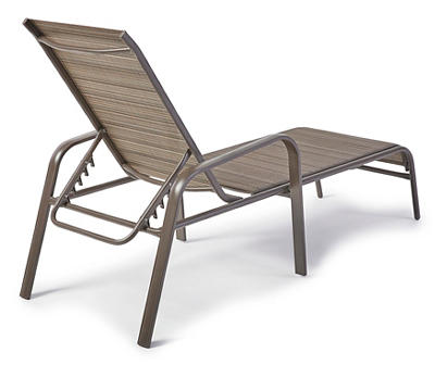 Doral Brown Sling Fabric Stacking Outdoor Lounge Chaise