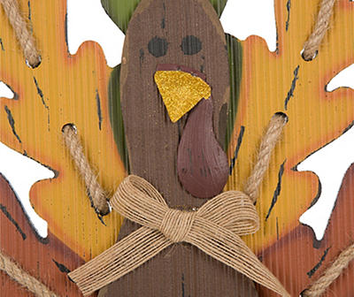 "Give Thanks" Turkey Wood Hanging Wall Decor