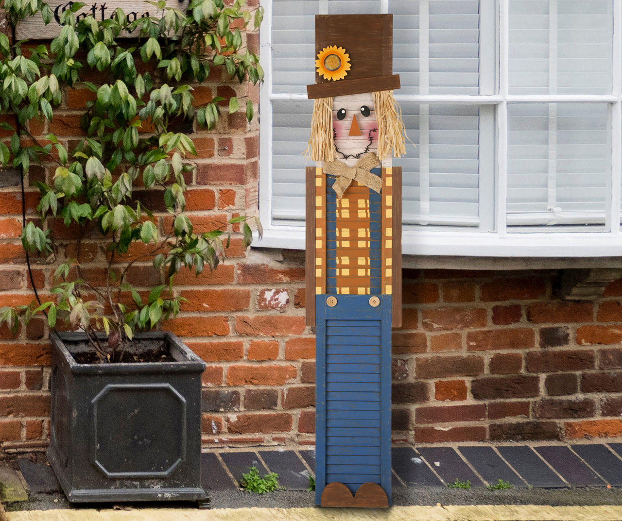 Scarecrow Wooden Porch Leaner Sign