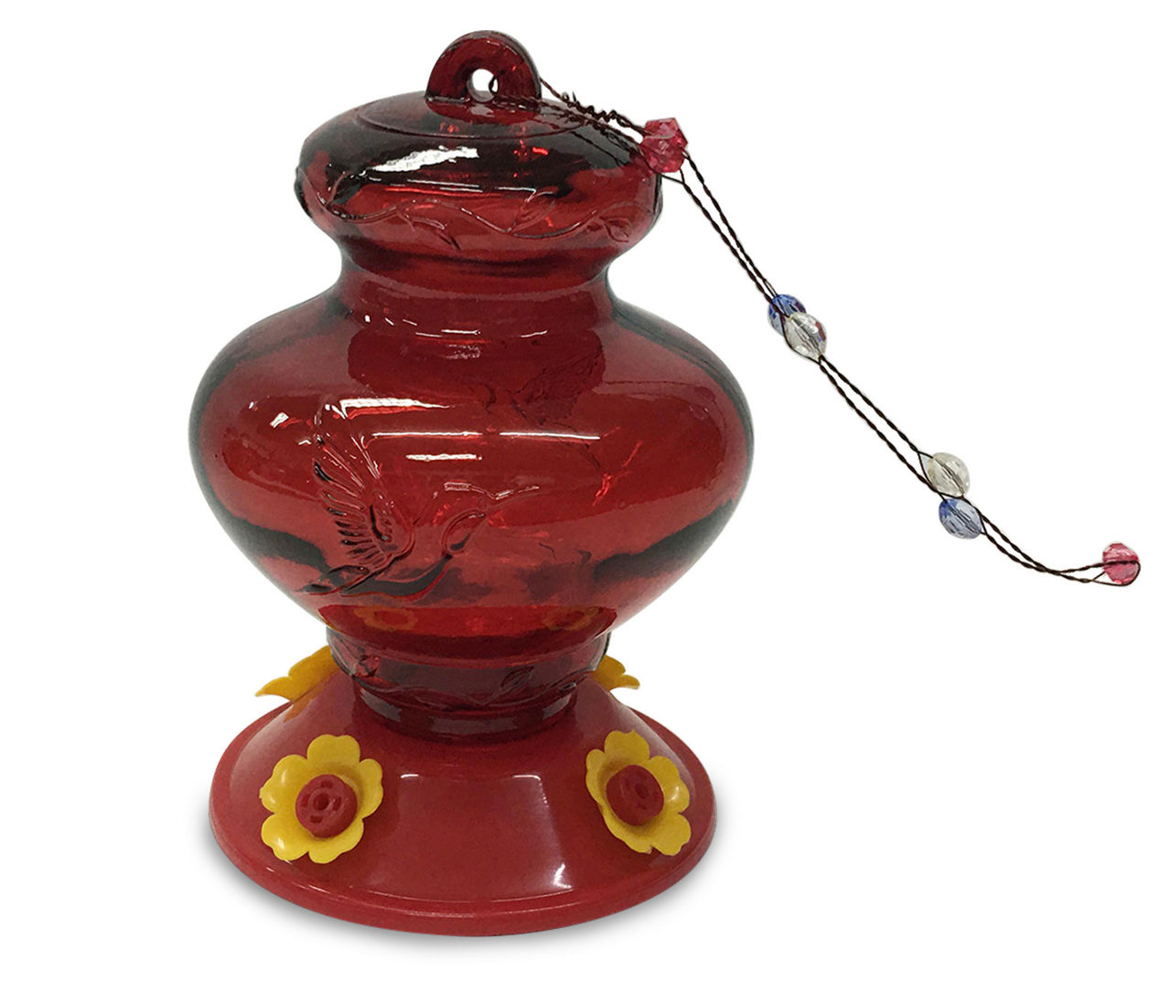 Wilson & Fisher Red Glass Finial Hummingbird Feeder | Big Lots