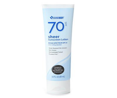 Sheer SPF 70 Sunscreen Lotion, 3 Oz.