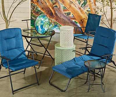 Sea Blue Oversize Padded Folding Chair