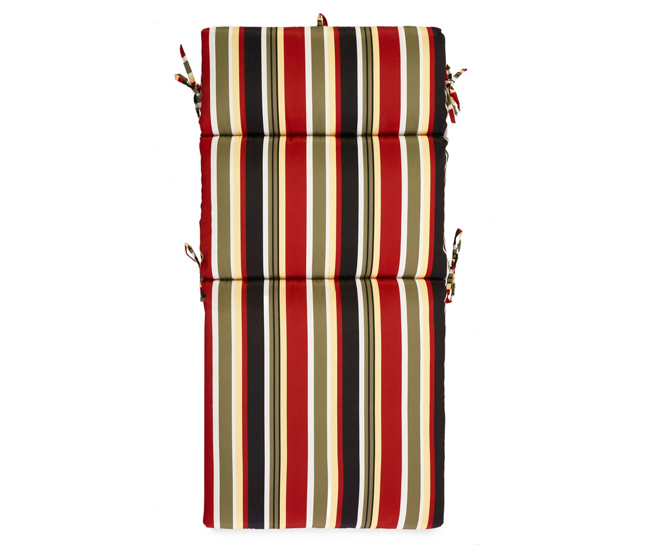 36.5 Red & Brown Tropical Striped Reversible Outdoor Patio Furniture Mid Back  Chair Cushions