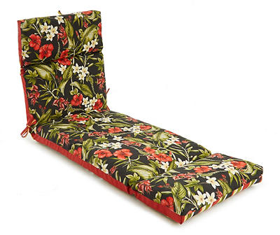 CAPULET BLK/RED TROPICAL CHAISE CUSHION