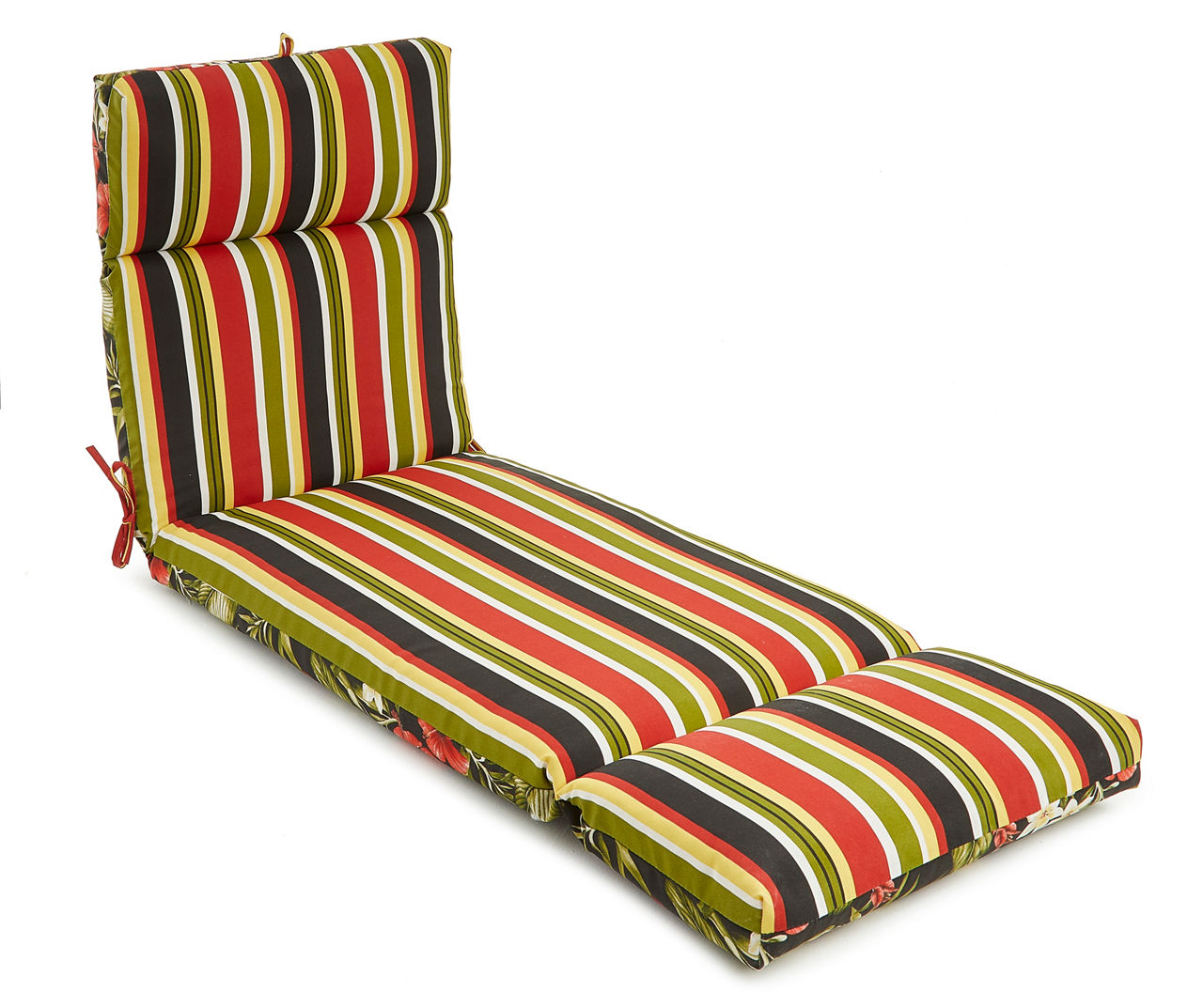 Capulet Tropical Stripe Reversible Outdoor Chaise Cushion