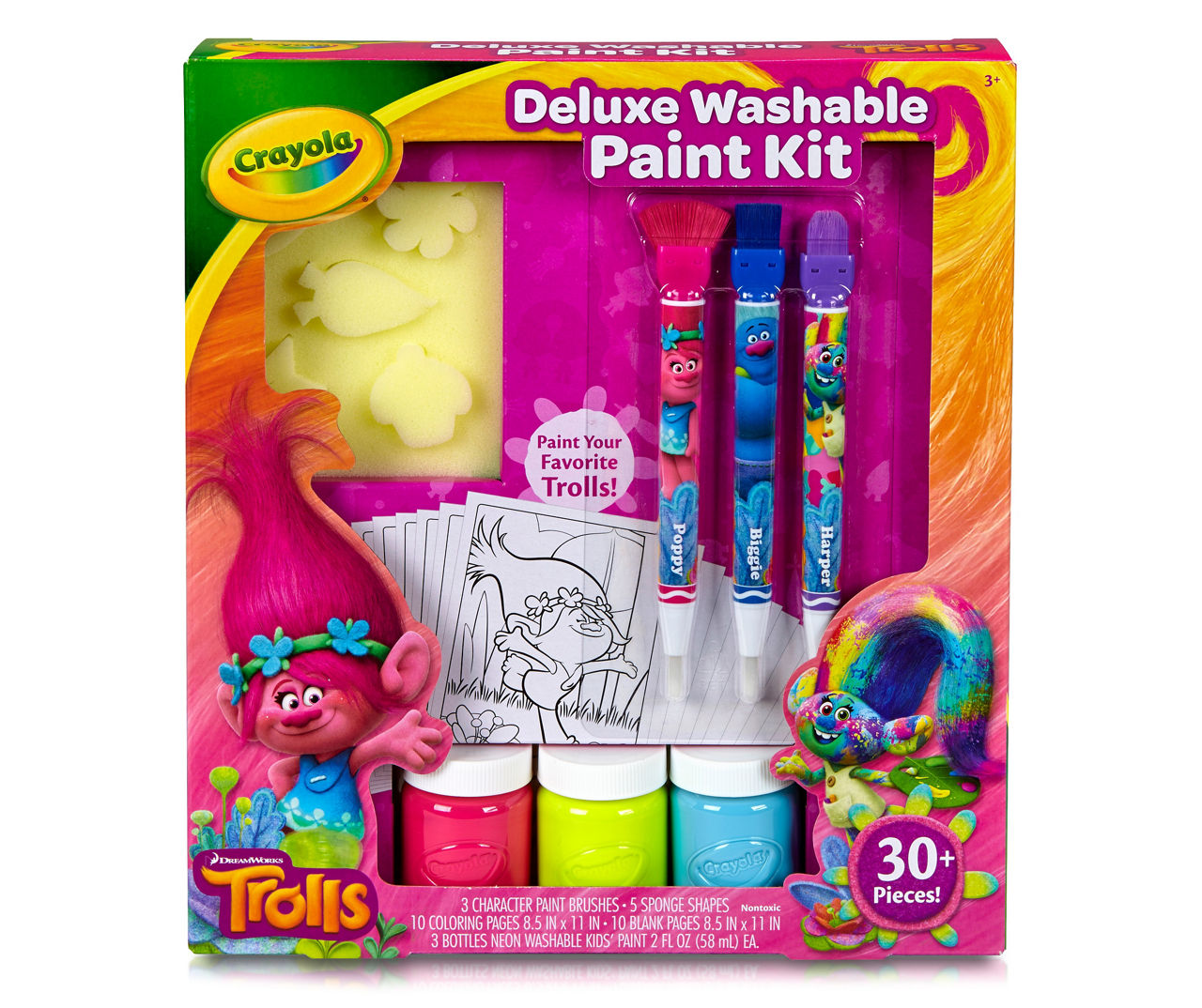Crayola 74ct Neon Trolls 2 Create N Color & Art Kit