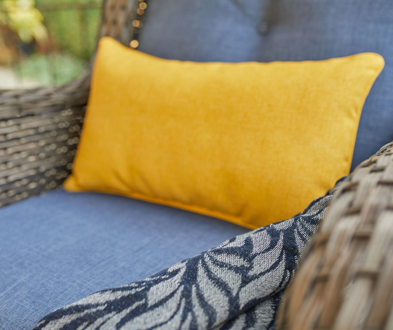 Yellow store patio pillows