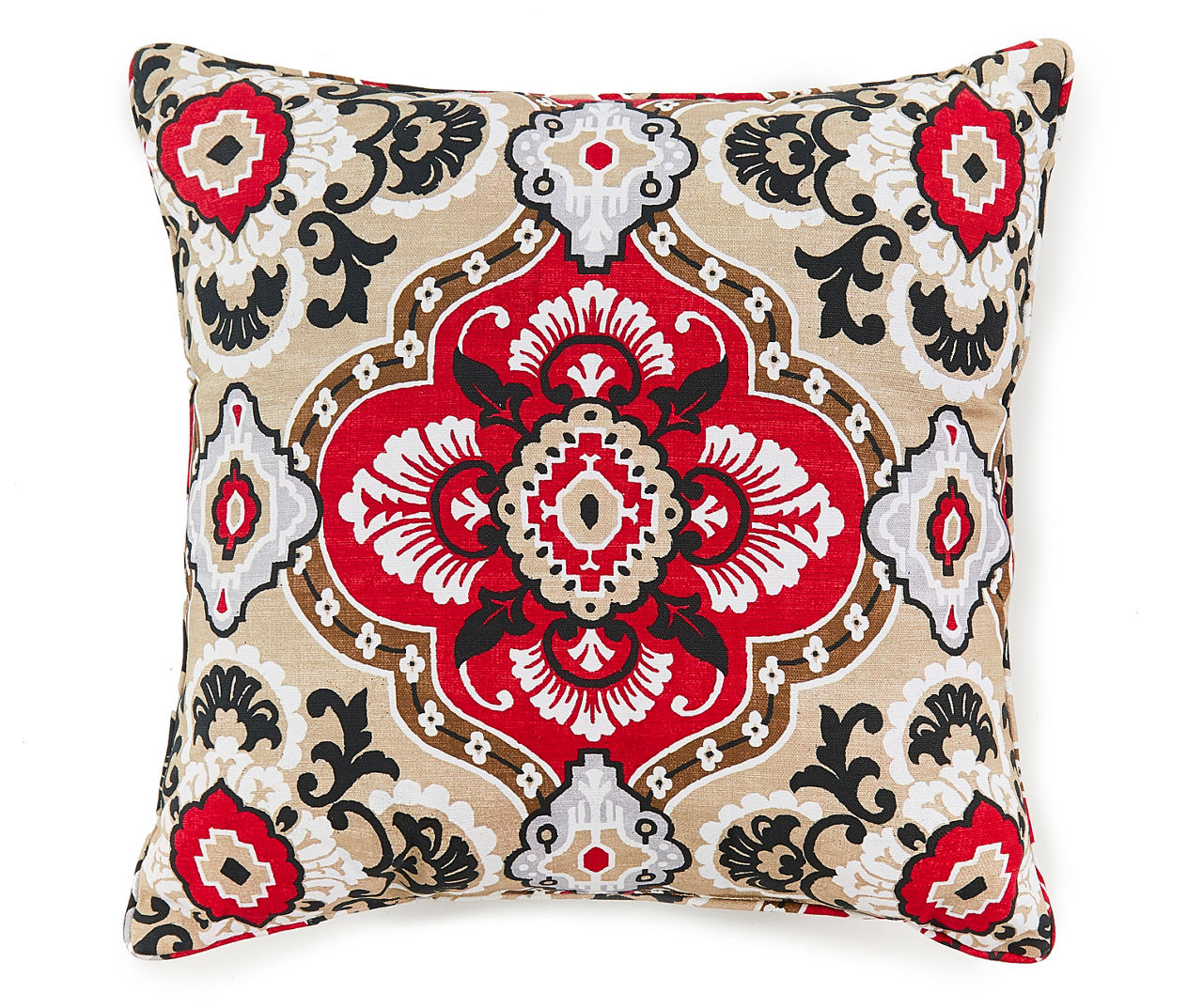 Black and store red outdoor pillows