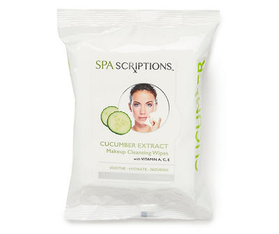 Cucumber Extract Makeup Cleansing Wipes, 30-Count