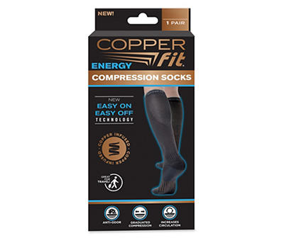 COPPER FIT COMPRESSION SOCKS BLACK S/M