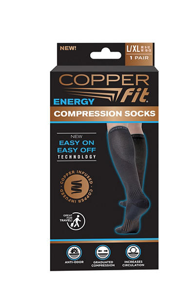 Copper Fit Energy Black Large/XL Compression Socks