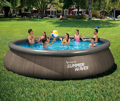16FT Summer Waves Quick Set Dark Double Rattan Ring Pool