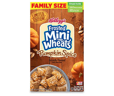 Kellogg's Frosted Mini Wheats Cold Breakfast Cereal, Pumpkin Pie Spice, 22 oz