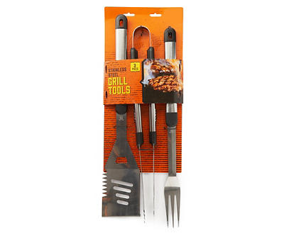 Stainless Steel 3-Piece Grill Tool Set