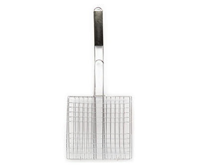 Chrome Grill Basket with Wood Handle