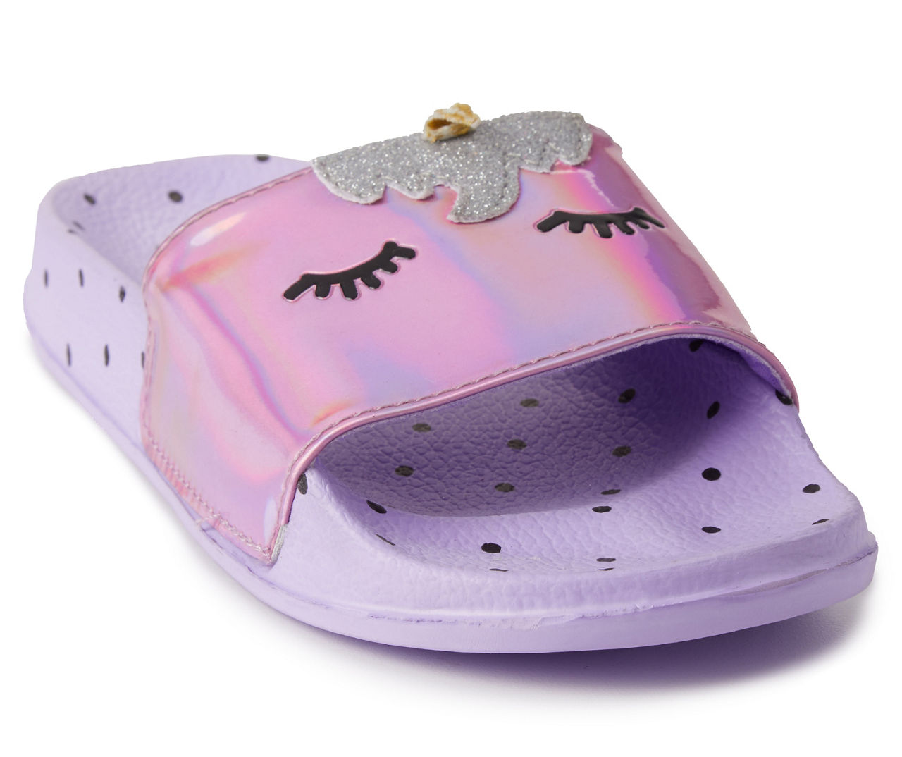 Girls' Purple Unicorn Sandals, Size M