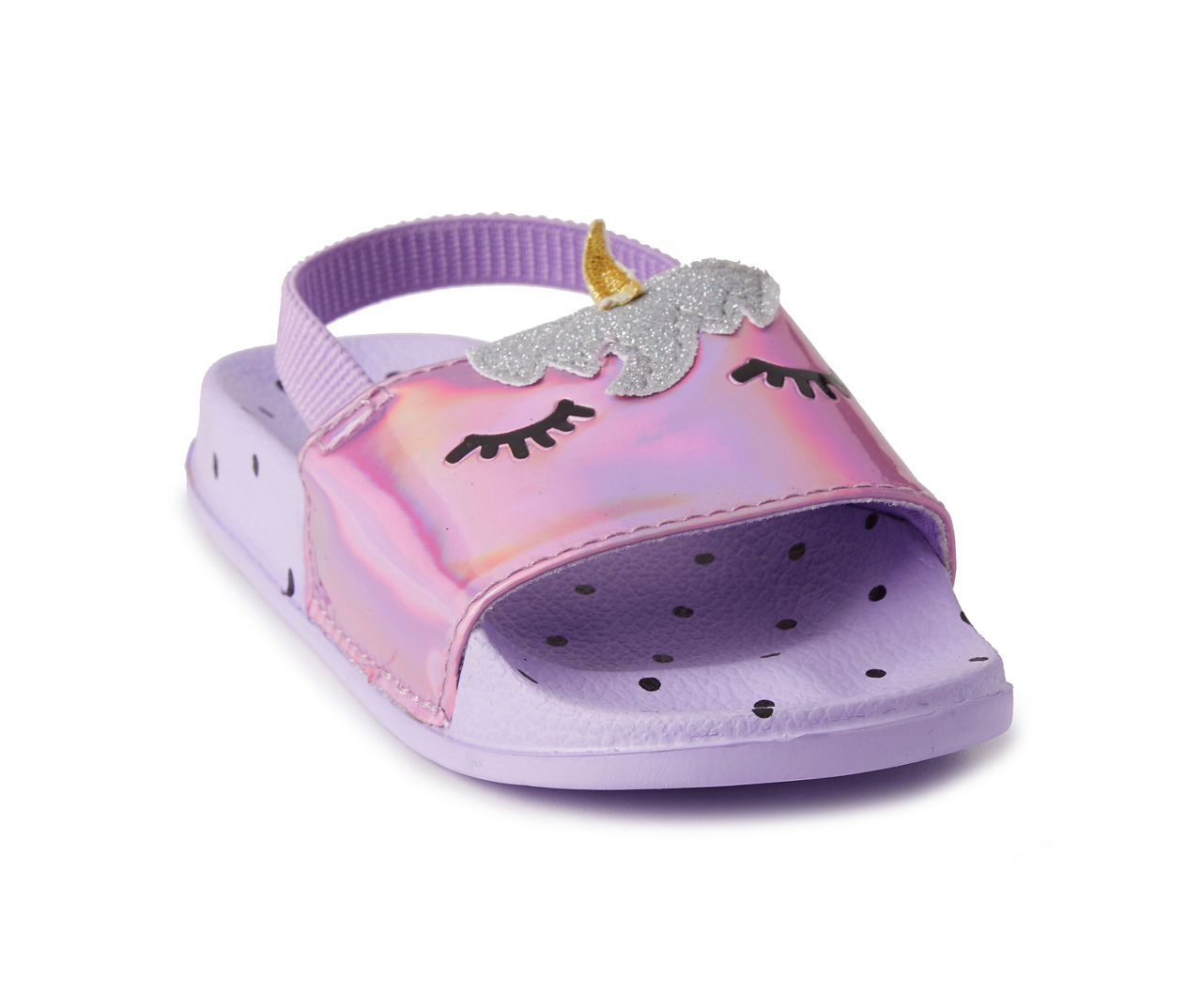 Girls' Purple Unicorn Sandals, Size S
