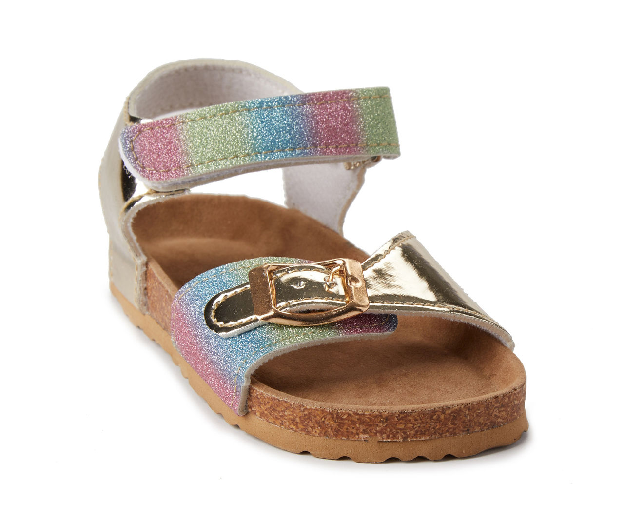 Toddler Girls' Gold & Rainbow Glitter Sandals Big Lots