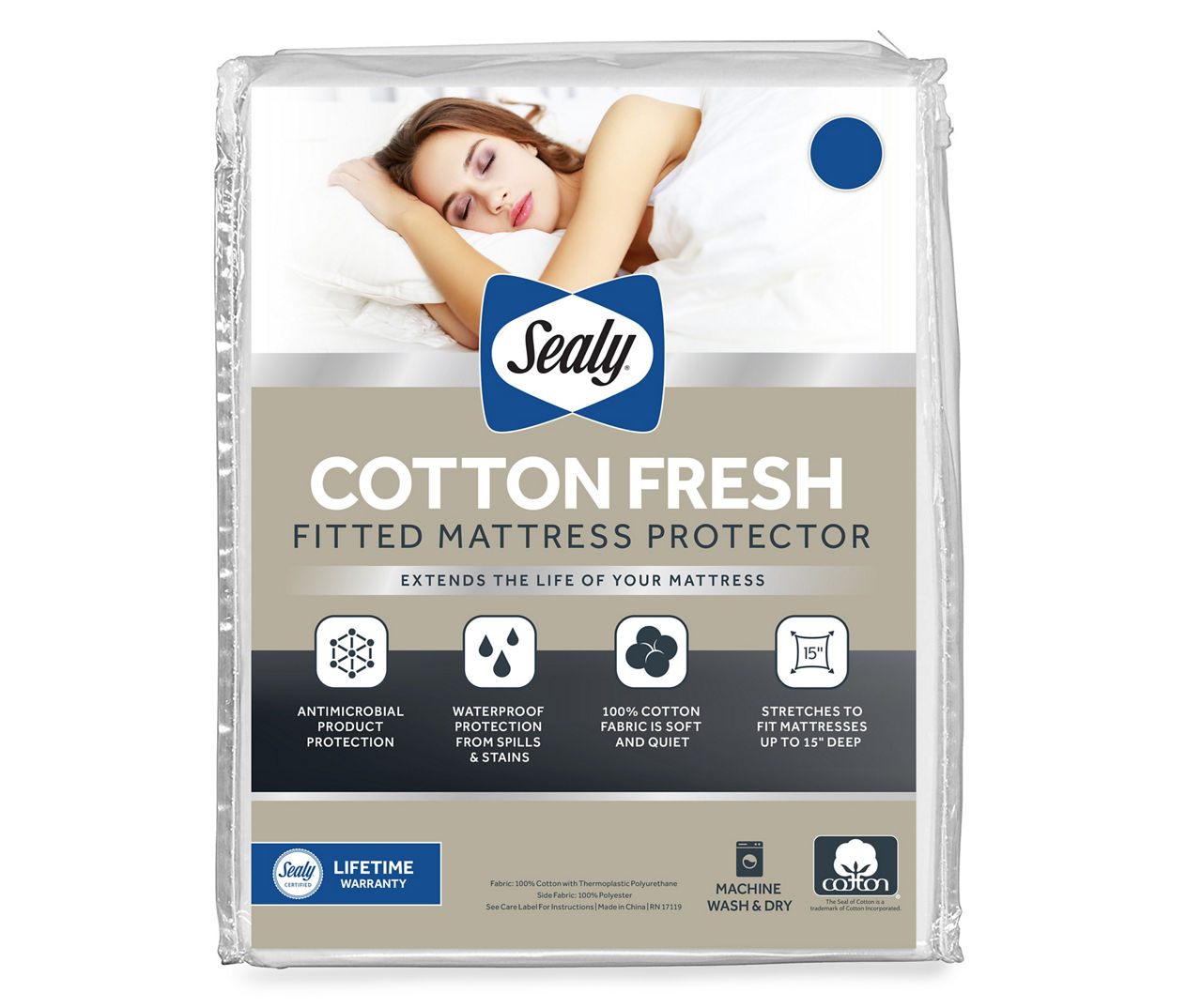 Sealy White Cotton Fresh Full Mattress Protector Big Lots