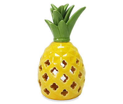 Yellow Pineapple LED Ceramic Decor