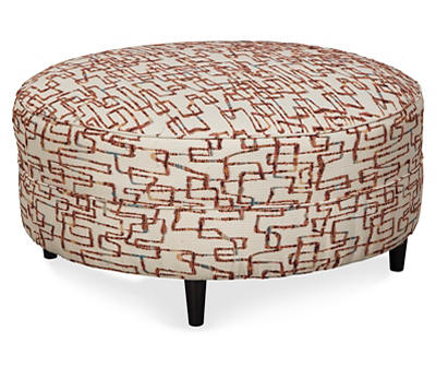 Amici Fiesta Red Oversized Accent Ottoman