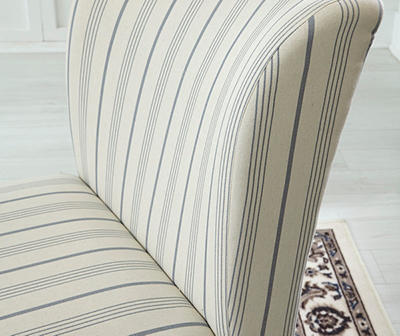 Triptis Cream & Blue Stripe Armless Accent Chair